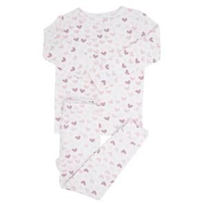 NEW SWEET BAMBOO girls long sleeve bamboo pajama set in emma's hearts